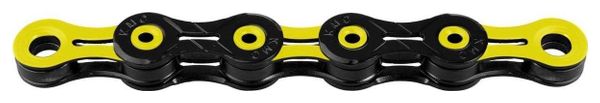KMC Chaîne de vélo Dlc11 Noir/Jaune 118 maillons