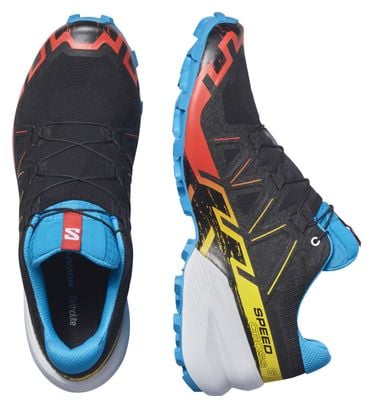 Salomon Speedcross 6 Trail Shoes Black Red Blue Men's