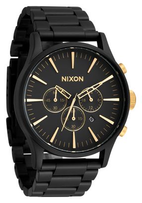 Reloj Unisex Nixon Sentry Chrono Negro Mate/Oro