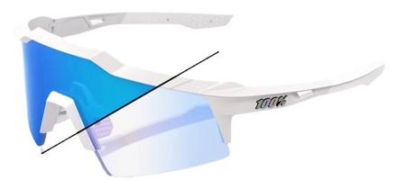 Lunettes 100% Speedcraft Bastille Pearl White Glitter - Blue Mirror Photochromic