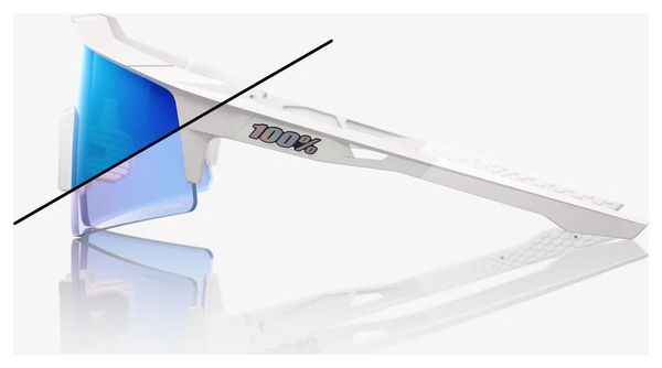 Lunettes 100% Speedcraft Bastille Pearl White Glitter - Blue Mirror Photochromic