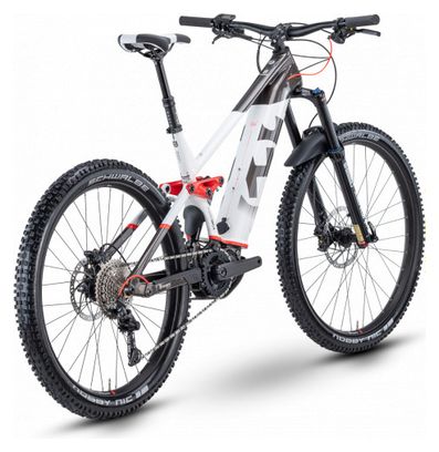 VTT Électrique Tout-Suspendu Husqvarna Mountain Cross Shimano Deore 10V  500 Wh 29'' Blanc Noir 2021