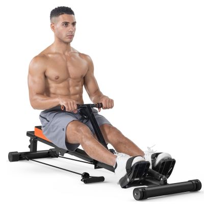 Rameur hydraulique fitness cardio réglable intérieur compact Noir