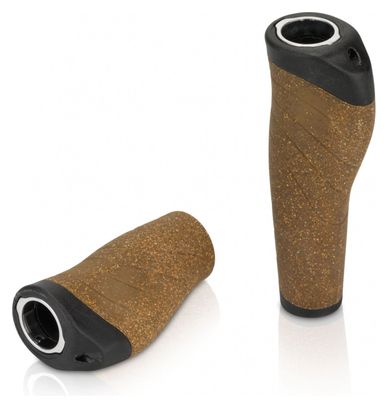 Pair of XLC GR-S32 Ergonomic Grips 135/92 mm Brown