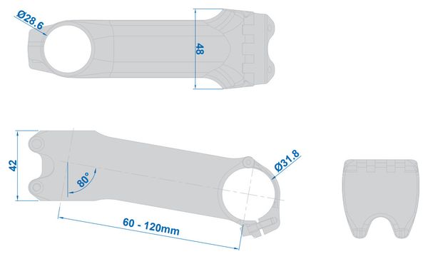 Attacco Ritchey WCS Chicane B2 per perno da 1-1/8" - 10° / Nero opaco