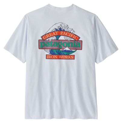 Camiseta de manga corta Patagonia Great Waves Responsibili-Tee blanca para hombre