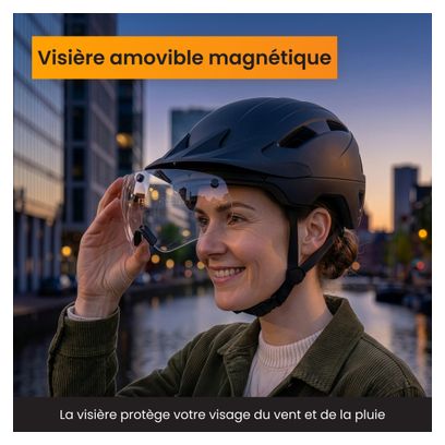 R2B Casque vélo adulte pour Pedelec et Moped + Visière transparente supplémentaire