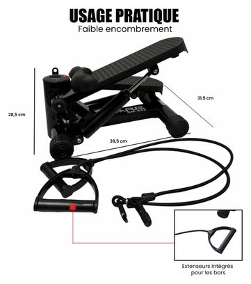 Mini stepper avec compteur et bandes de résistance - CARE