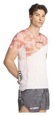 T-Shirt Running adidas Terrex Techrock Pro Blanc/Orange Homme