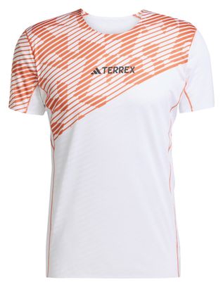T-Shirt Running adidas Terrex Techrock Pro Blanc/Orange Homme