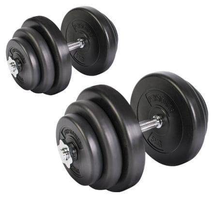 Lot de 2 haltères courts 2 x 20 kg (40kg) avec disques set musculation fitness biceps