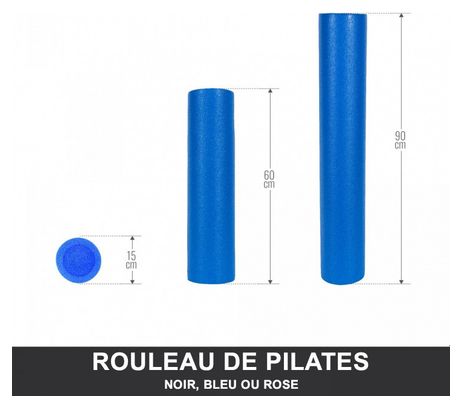 Rouleau de Pilates en mousse - 2 tailles : 60 x 15 cm ou 90 x 15 cm - Couleur : BLEU CLAIR - Taille : 90 x 15 CM