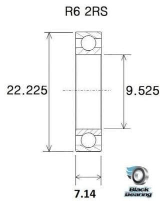 Roulement B3 - BLACKBEARING - R6-2Rs