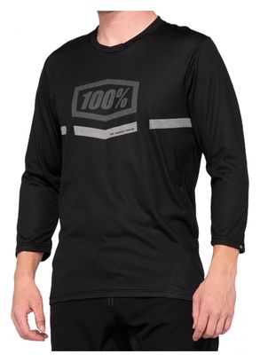 100% Airmatic Jersey 3/4 Sleeves Jersey Black