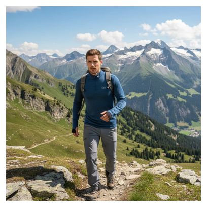 Finn Zip 210 – Sous-vêtement mérinos zippé chaud navy