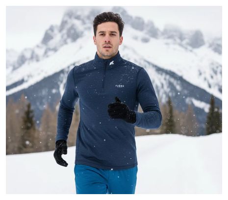 Finn Zip 210 – Sous-vêtement mérinos zippé chaud navy