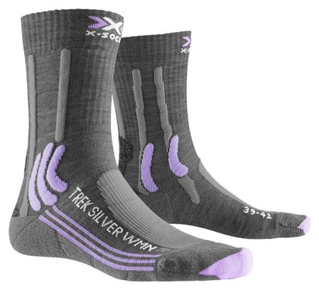 X-SOCKS Trek Silver Socken Damen Grau/Lavendel