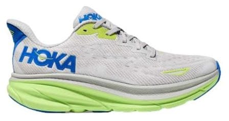 Chaussures Running Hoka Clifton 9 Gris/Vert/Bleu Homme