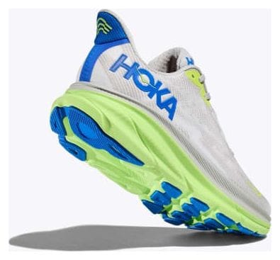 Men's Hoka Clifton 9 Grey/Green/Blue Running Shoes