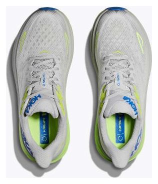 Men's Hoka Clifton 9 Grey/Green/Blue Running Shoes