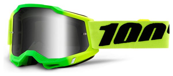 100% Accuri Goggle Travis Espejo Lente plateada / Amarillo verde