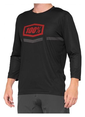 100% Airmatic Jersey 3/4 Sleeves Jersey Black / Red