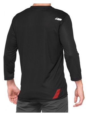 Maillot Manches 3/4 100% Airmatic Noir / Rouge