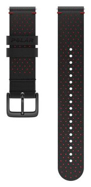Polar Leather Wristband 20mm Black / Red