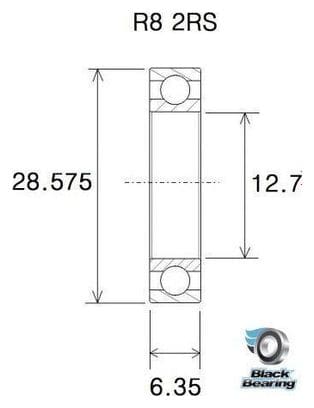 Roulement B3 - BLACKBEARING - R8-2Rs