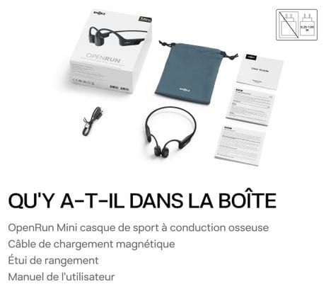 Casque à conduction osseuse Shokz OpenRun Mini USB-C Noir Cosmic