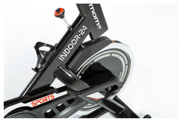 Moma Bikes INDOOR-24 cyclette con volano da 24 kg, schermo LCD, 4 sensori di frequenza cardiaca sul manubrio, sedile ergonomico