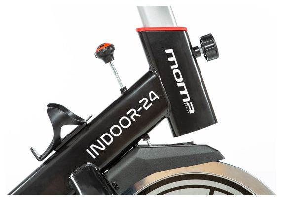 Moma Bikes Velo d appartement Spinning avec Volant d inertie de 24kg Ecran LCD 4 capteurs cardiaques integres au guidon selle ergonomique Alltricks