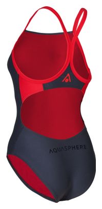 Einteiliger Badeanzug für Damen Aquasphere Essential Fly Back Grau Rot