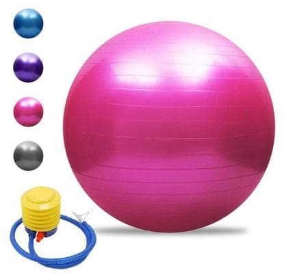 Balle de yoga Balle d'équilibre Pilates Barre de gymnastique physique Balle d'exercice physique 45 cm Rose