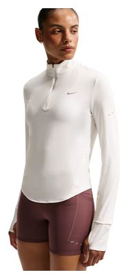 Maglia Nike Swift da donna con zip a 1/4, bianca