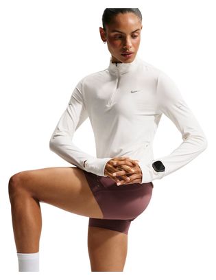 Maglia Nike Swift da donna con zip a 1/4, bianca