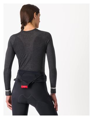 Capa base sin costuras Castelli Merino Negro para mujer