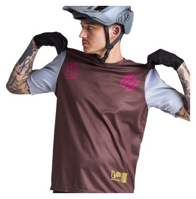 Maillot Manches Courtes Troy Lee Designs Flowline Gris/Marron