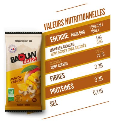 Baouw Extra Energiereep - Mango/Cashew - 50g