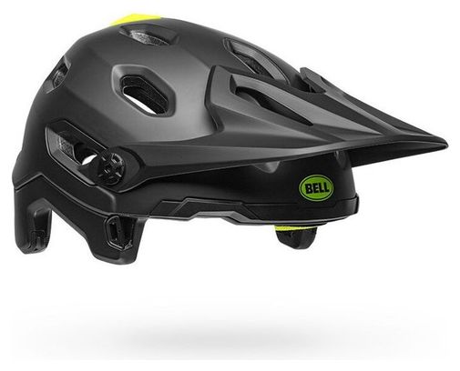 Casque avec Mentonnière Amovible Bell Super DH Mips Noir Mat Vert Fluo