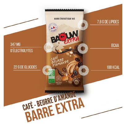 Baouw Extra Energiereep Koffie / Amandelboter 50g