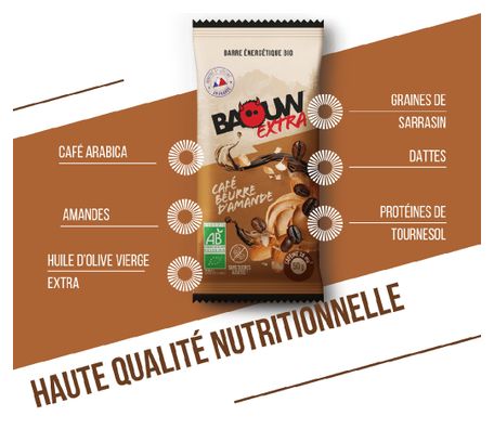 Baouw Extra Energiereep Koffie / Amandelboter 50g