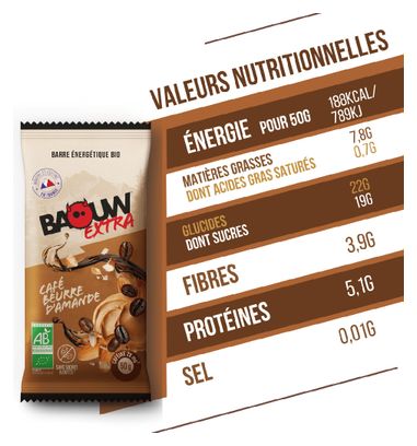 Baouw Extra Energiereep Koffie / Amandelboter 50g