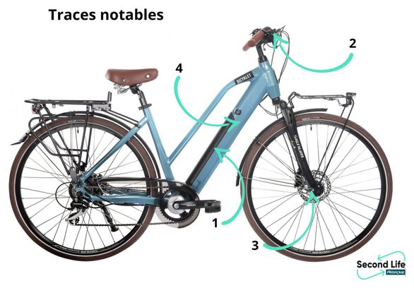 Producto renovado - Bicicleta eléctrica urbana Bicyklet Camille Shimano Acera/Altus 8V 504 Wh 700 mm Azul
