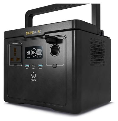 Station d'Énergie Portable Sunslice Gravity 512 512Wh 600W LiFePO4 1200W Noir
