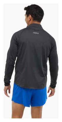 Hoka GlideTech Top 1/4 di zip nero da uomo