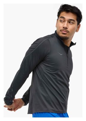 Hoka GlideTech Top 1/4 di zip nero da uomo