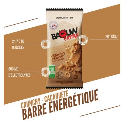 Baouw Extra Energiereep - Krokante Pinda - 50g