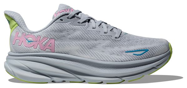 Hoka Clifton 9 Hardloopschoenen Grijs/Roze/Groen