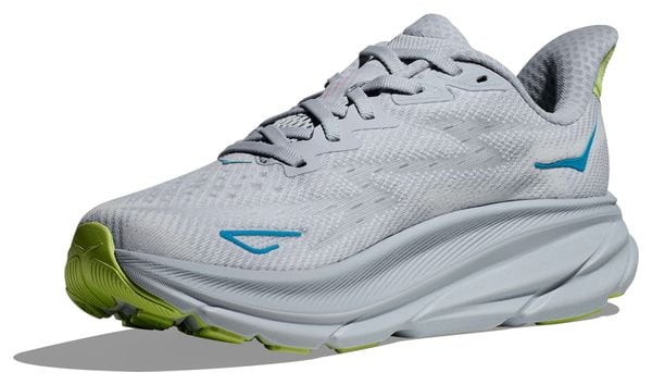 Hoka Clifton 9 Hardloopschoenen Grijs/Roze/Groen